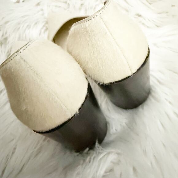 VINCE | Prim D'orsay Genuine Calf Hair Pointed Toe Pump  Cream Block Heels | 9.5 - Picture 8 of 10